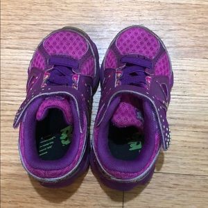 New Balance girls baby sneakers purple and green